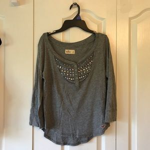 Gray Hollister Three-Quarter Shirt